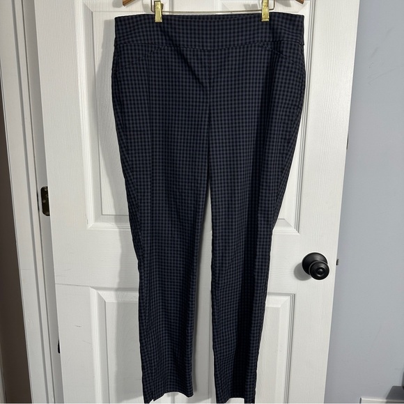Charter Club Cambridge Slim black/gray check pull-on pants, sz 16, fall, office - Picture 2 of 11